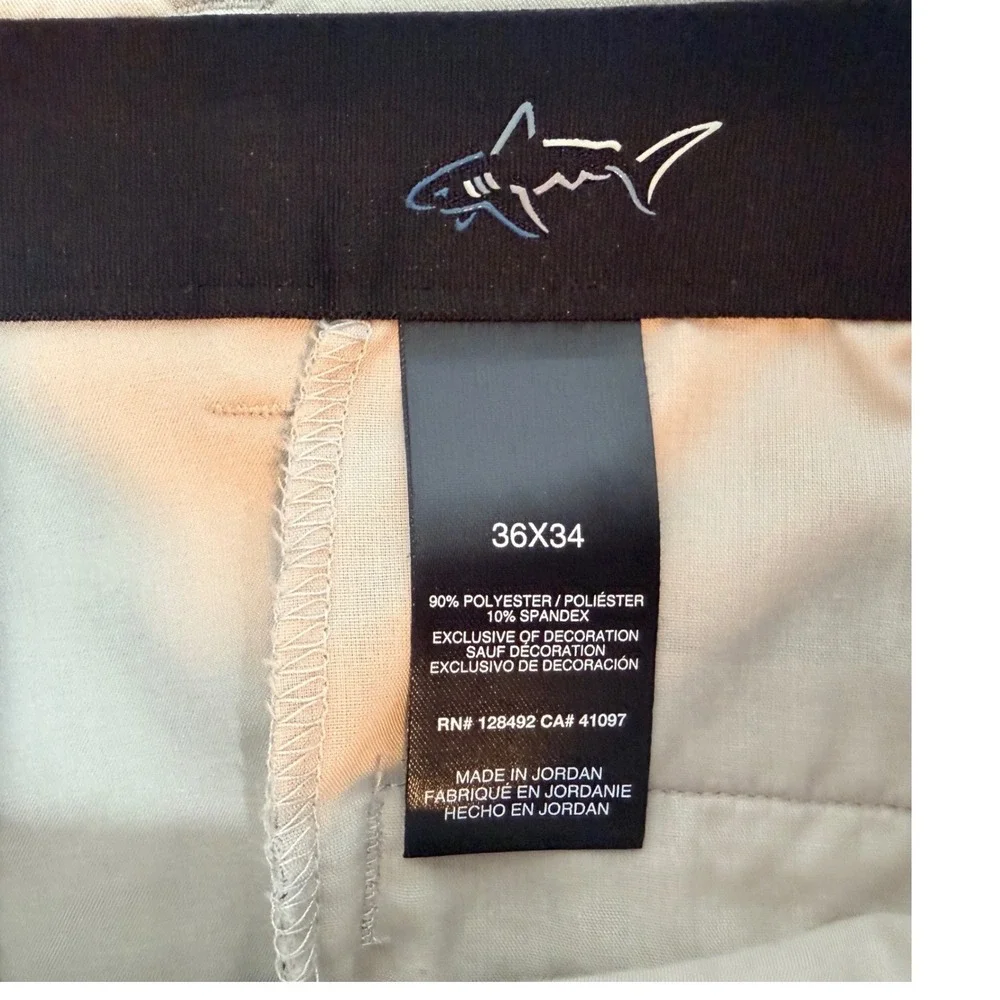 Greg Norman Golf Pants Mens 36x34 Khaki Performance Stretch Flat Front Trousers